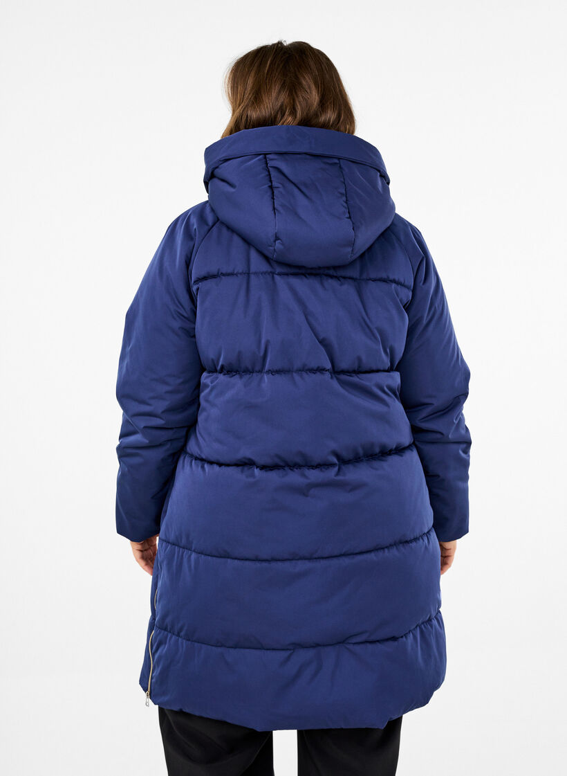 Pufferjacke mit Kapuze, Blau, Model image number 2