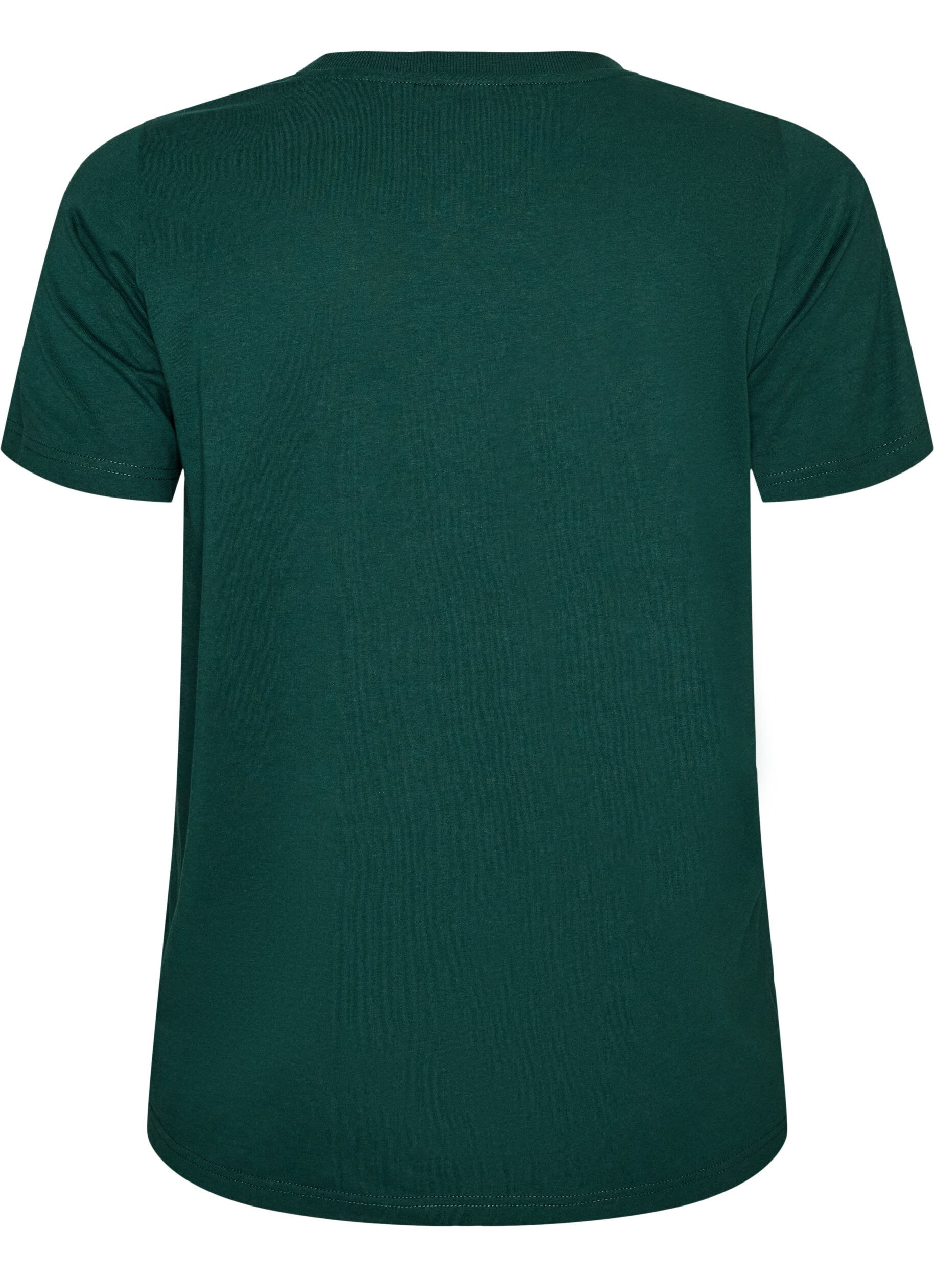 ZizziT-shirt de No&euml;l en coton bio, Vert fonc&eacute;, Packshot image number 1