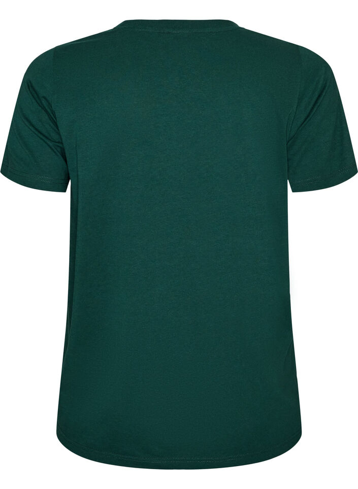 T-shirt de No&euml;l en coton bio, Vert fonc&eacute;, Packshot image number 1