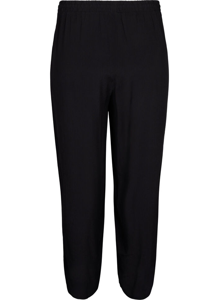 Pantalon ample en viscose avec poches, Noir, Packshot image number 1