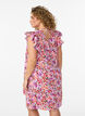Robe fleurie en coton avec volants et col en V, Rose, Model image number 2