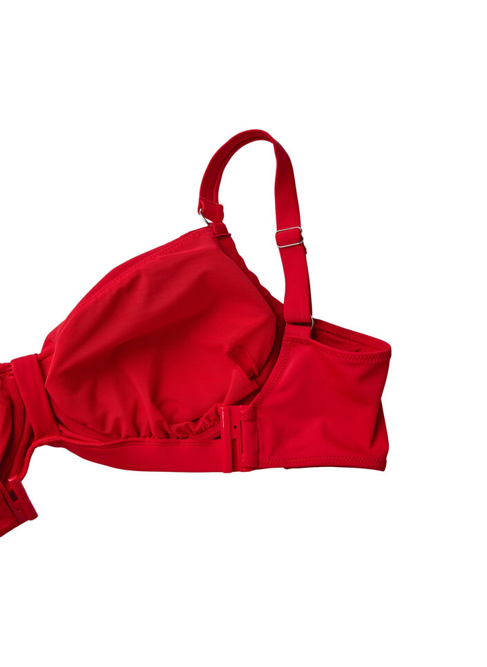 Bikini-BH mit B&uuml;gel und Drapierung, Rot, Packshot image number 3