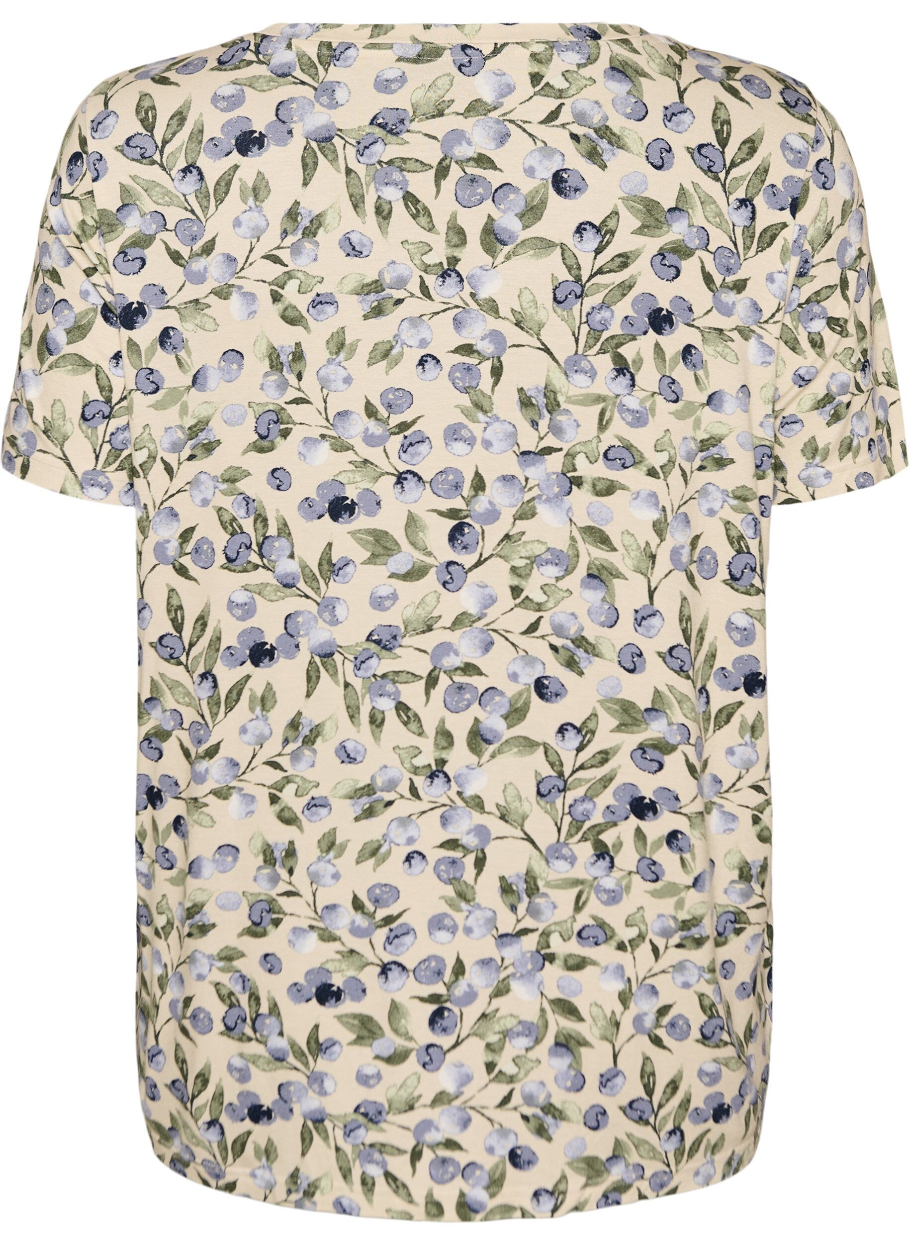 Zizzi T-Shirt mit floralem Print, Vanille, Packshot image number 1