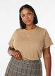T-Shirt aus Bio-Baumwolle mit Washed-Look, Beige, Model image number 0