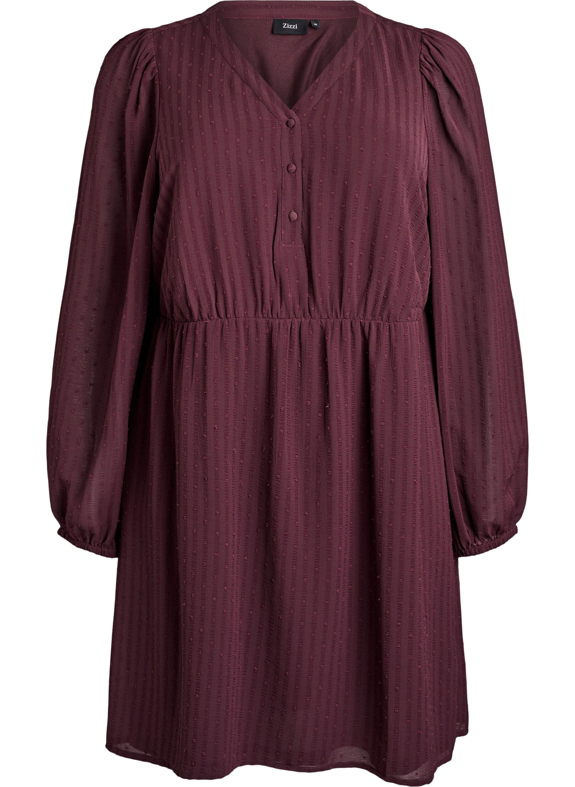 Robe courte &agrave; rayures ton sur ton et pois textur&eacute;s