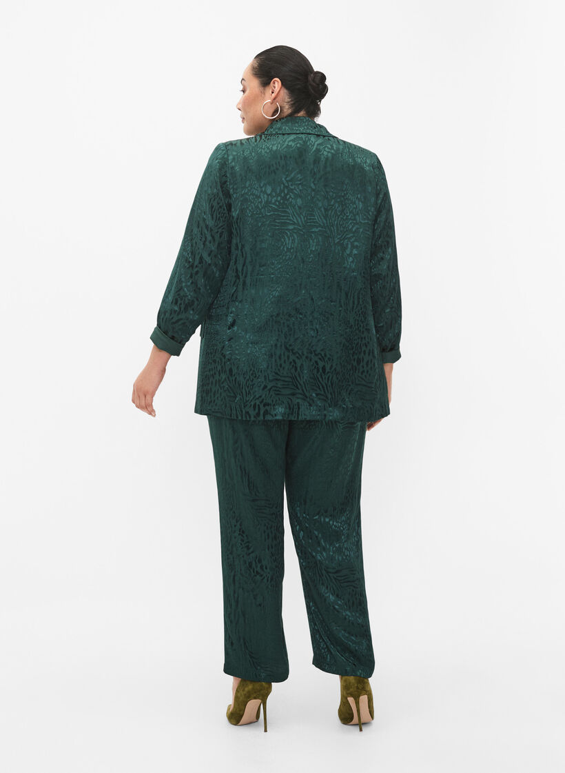 Pantalon ample en viscose avec imprimé ton sur ton, Ponderosa Pine, Model image number 1