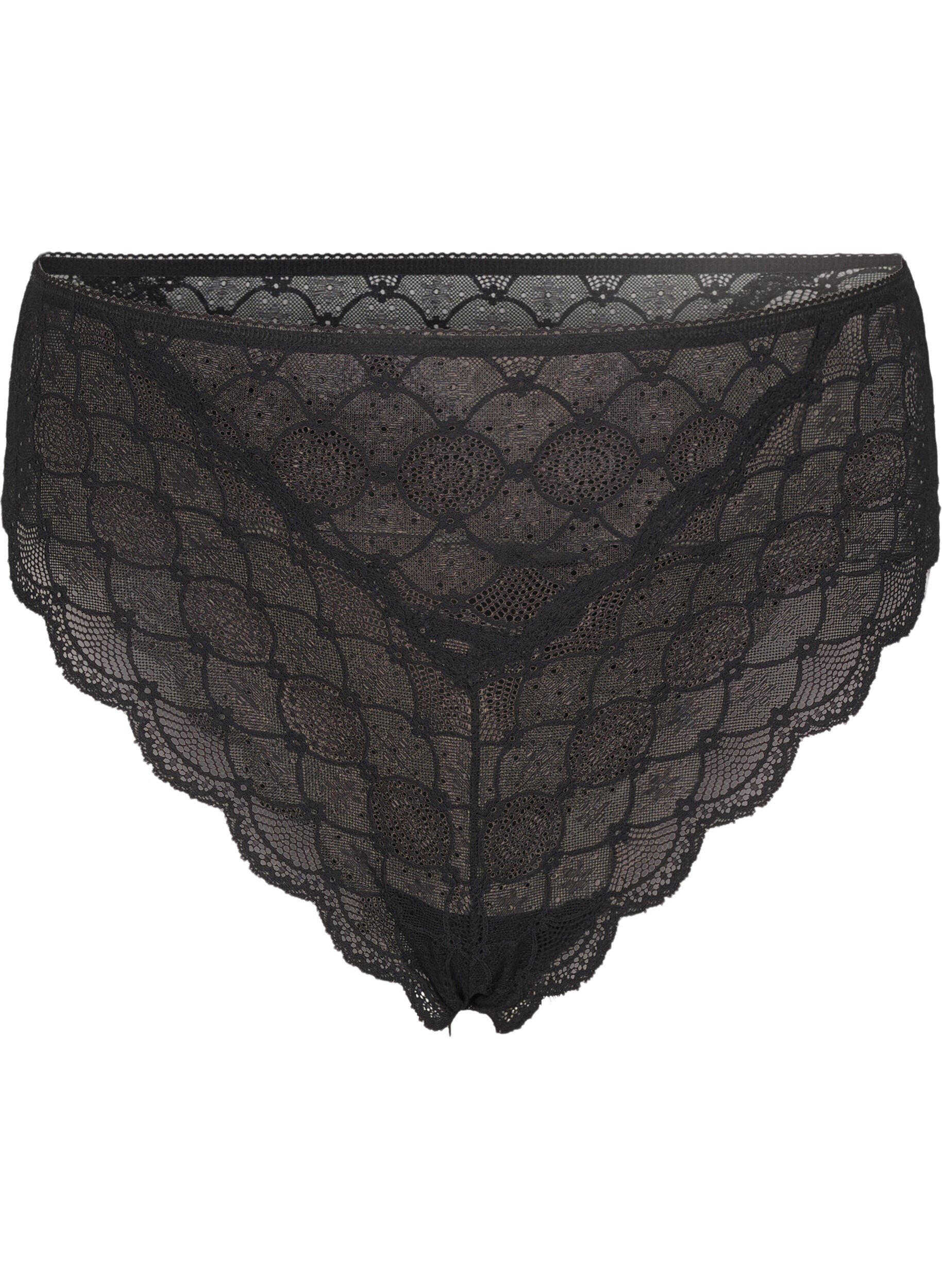 Zizzi Culotte br&eacute;silienne en dentelle, Black, Packshot image number 0