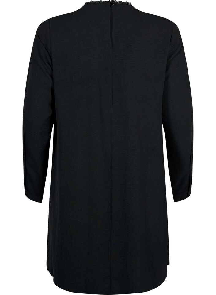 Kleid mit Spitzendetails, Black, Packshot image number 1