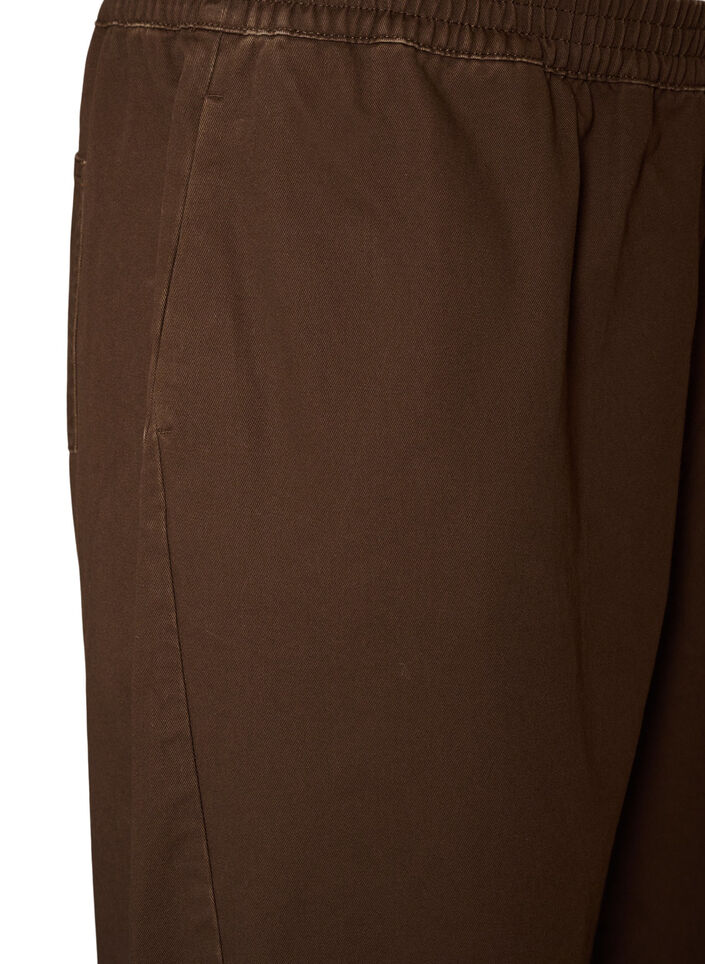 Barrel-Jeans mit hoher Taille und elastischem Bund, Braun, Packshot image number 2
