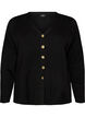 Cardigan en maille fine avec boutons d&eacute;coratifs, Noir, Packshot image number 0
