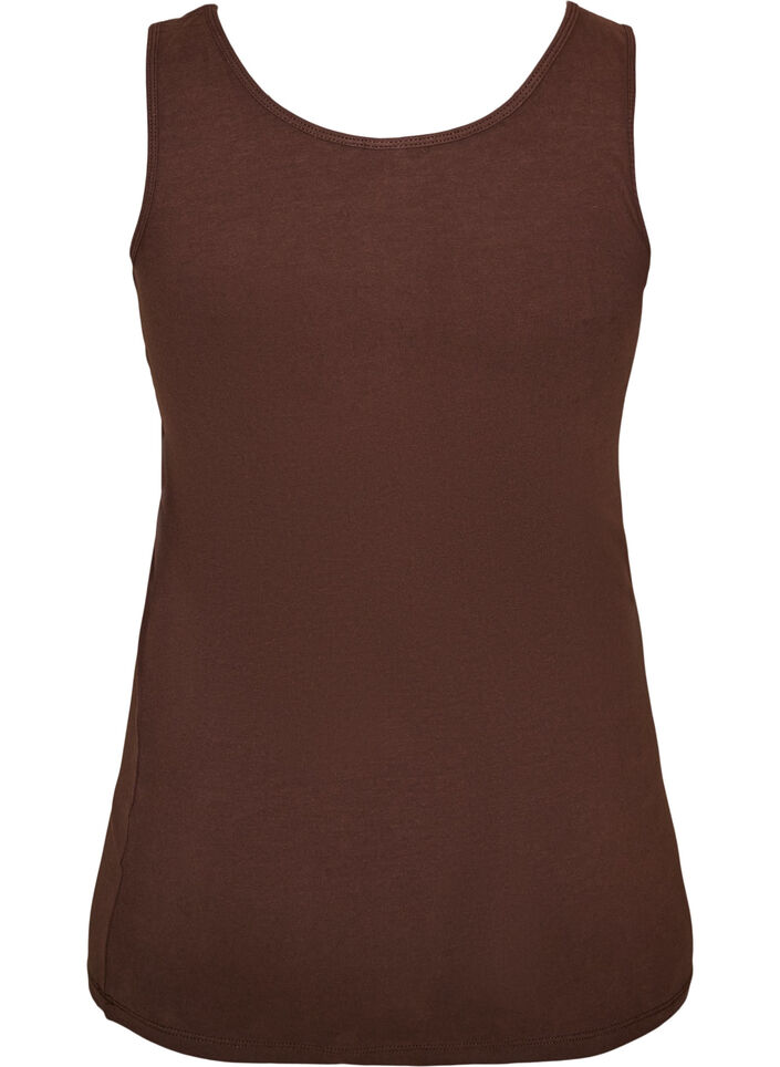 Einfarbiges Basic Top aus Baumwolle, Braun, Packshot image number 1