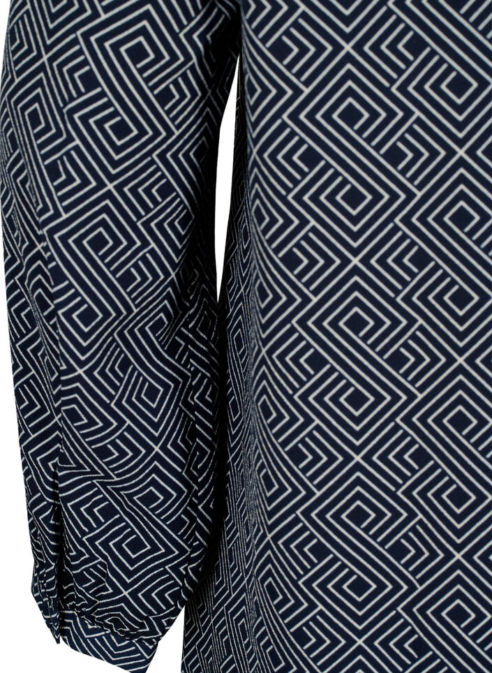 Robe à col en V avec imprimé, Navy Graphic AOP, Packshot image number 3