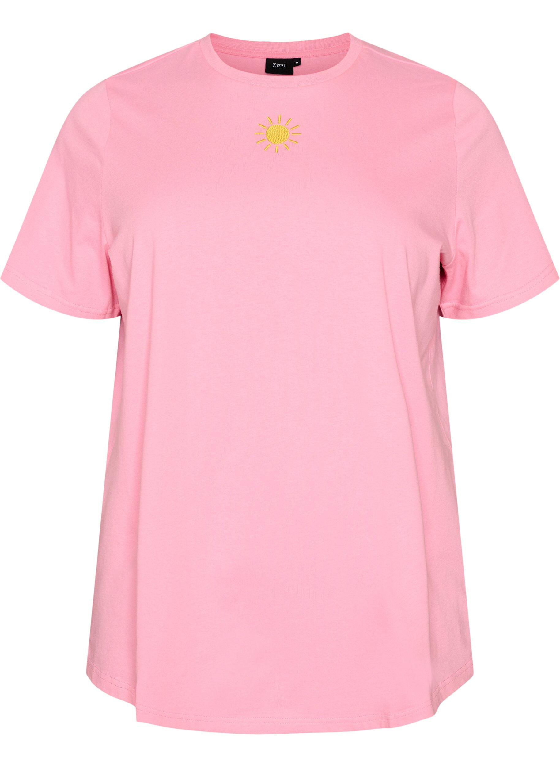 ZizziT-Shirt aus Bio-Baumwolle mit Textmotiv, Pink, Packshot image number 0