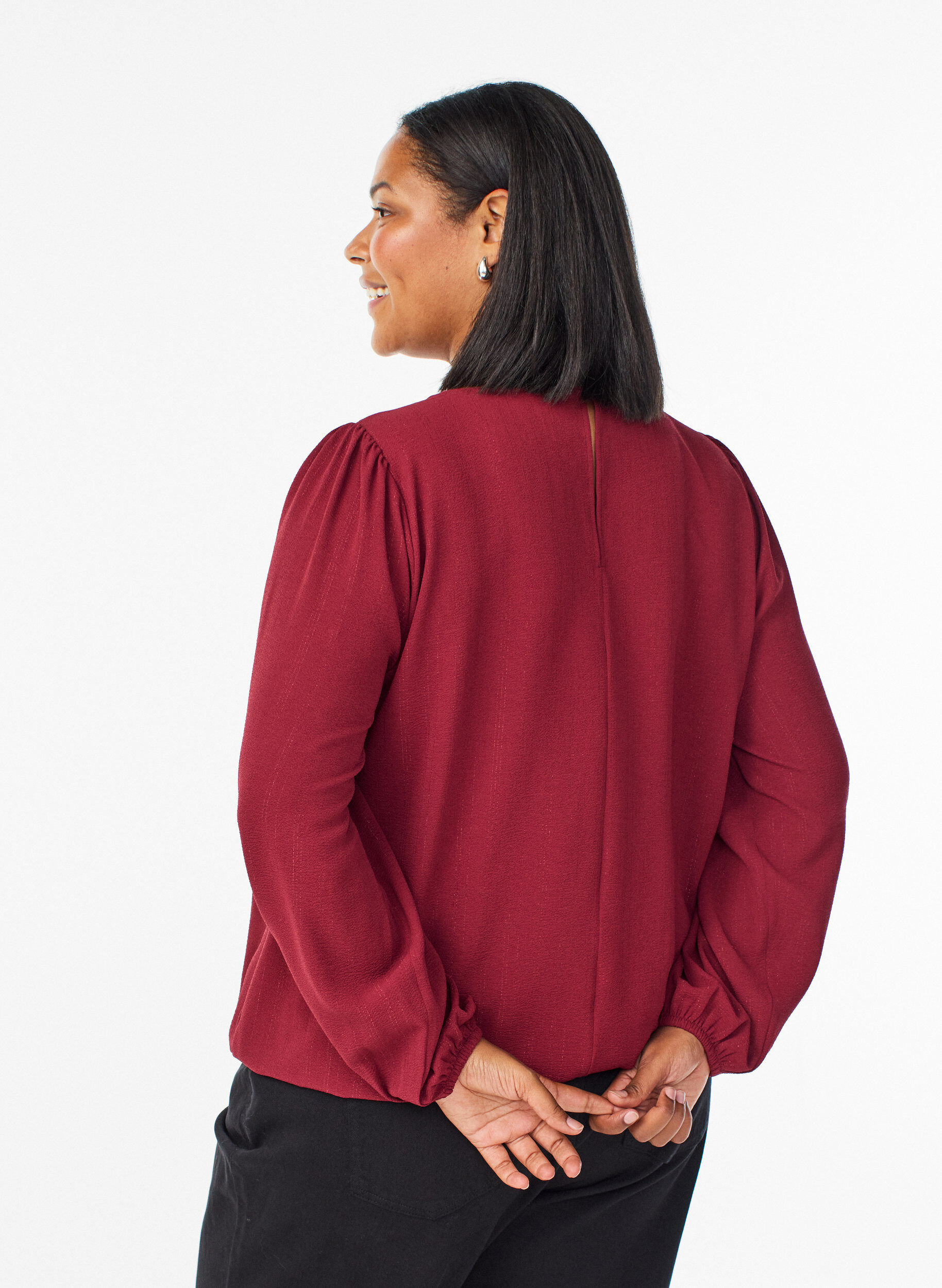 ZizziBlouse avec des paillettes, Bordeaux fonc&eacute;, Model image number 2