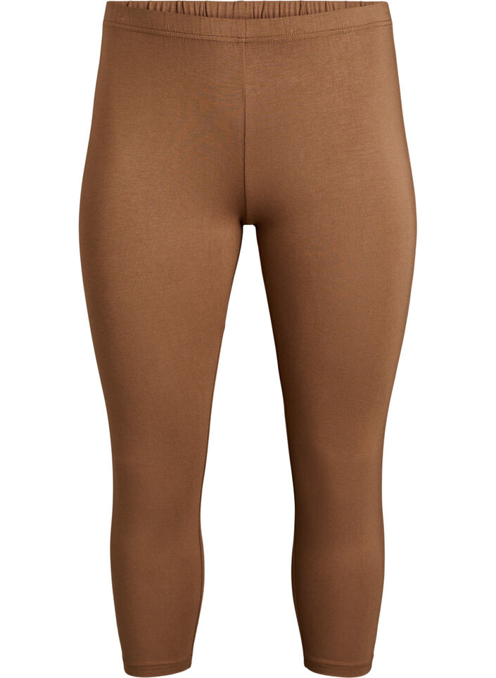 Basic 3/4-Leggings aus Viskose, Braun, Packshot image number 0