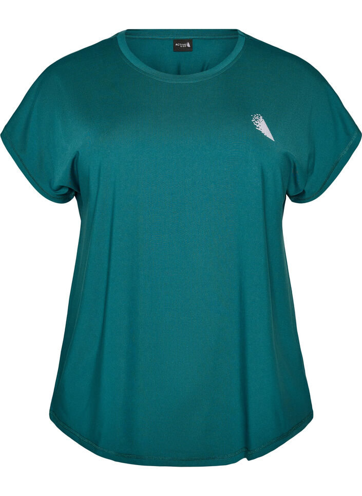 Einfarbiges Trainings-T-Shirt, Gr&uuml;n, Packshot image number 0
