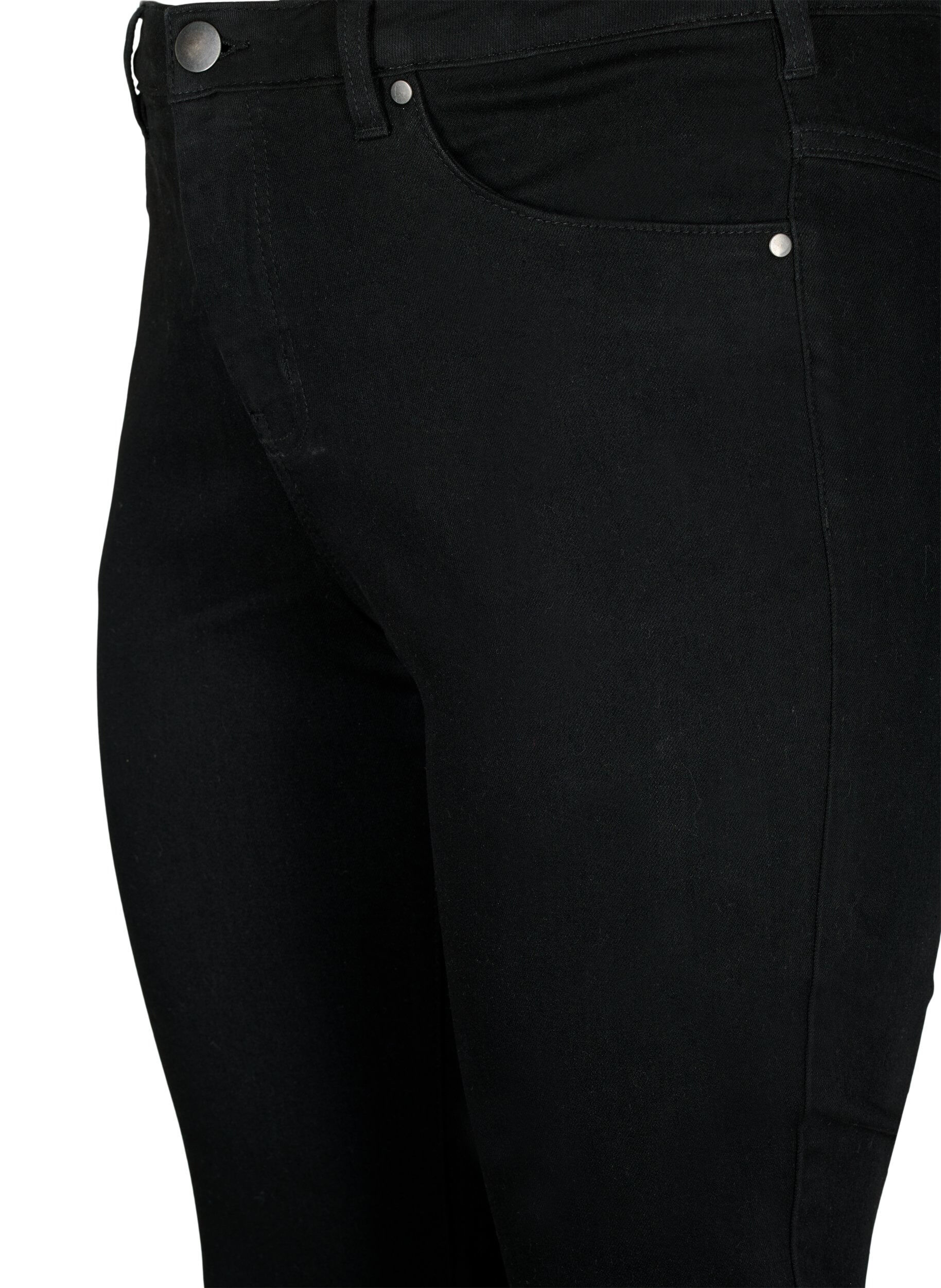 Zizzi Pantacourt Emily coupe slim en denim, Black, Packshot image number 2