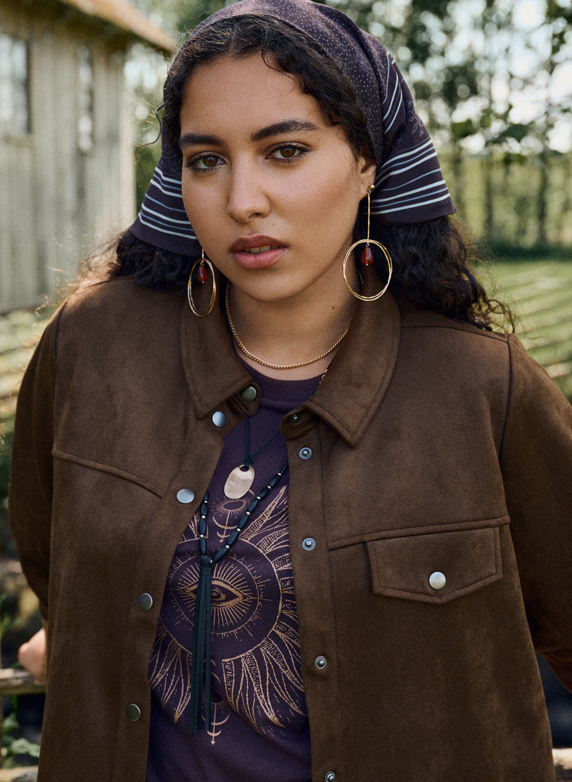 Zizzi Chemise en faux daim, Marron, Image image number 0