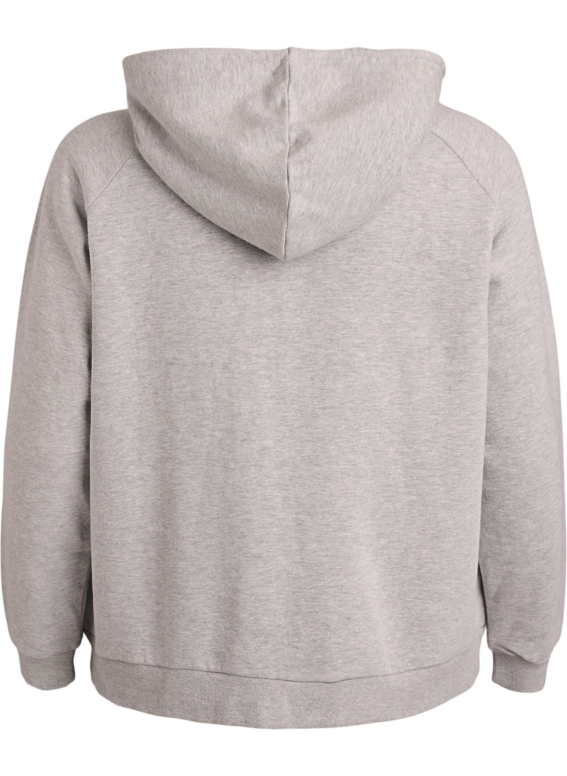 Zizzi Sweat &agrave; capuche zipp&eacute;, Gris, Packshot image number 1