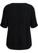 Kurz&auml;rmelige Bluse aus Viskose mit Print, Schwarz, Packshot image number 1