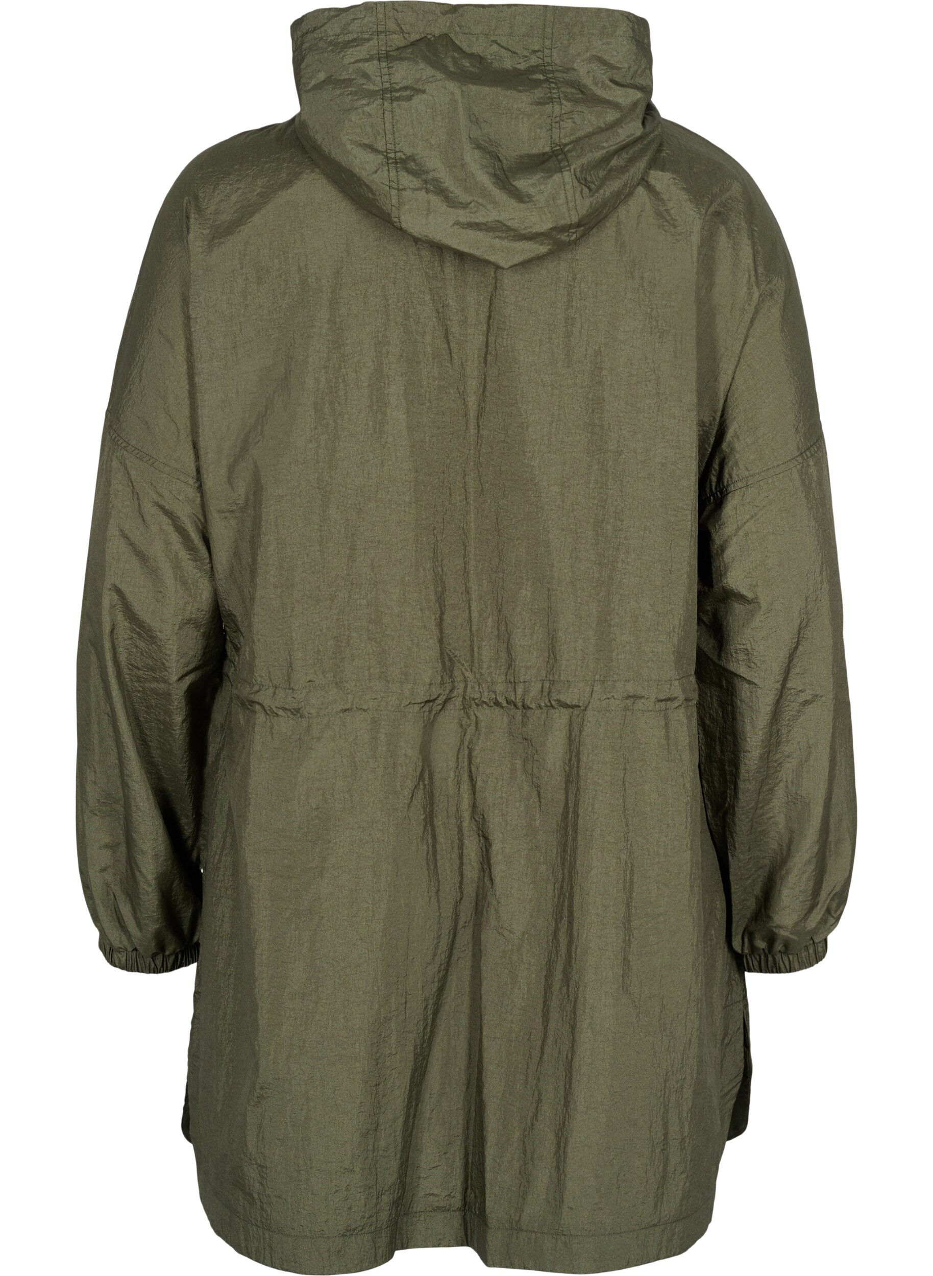 Zizzi Langer Anorak mit Kapuze und Taschen, Grape Leaf, Packshot image number 1