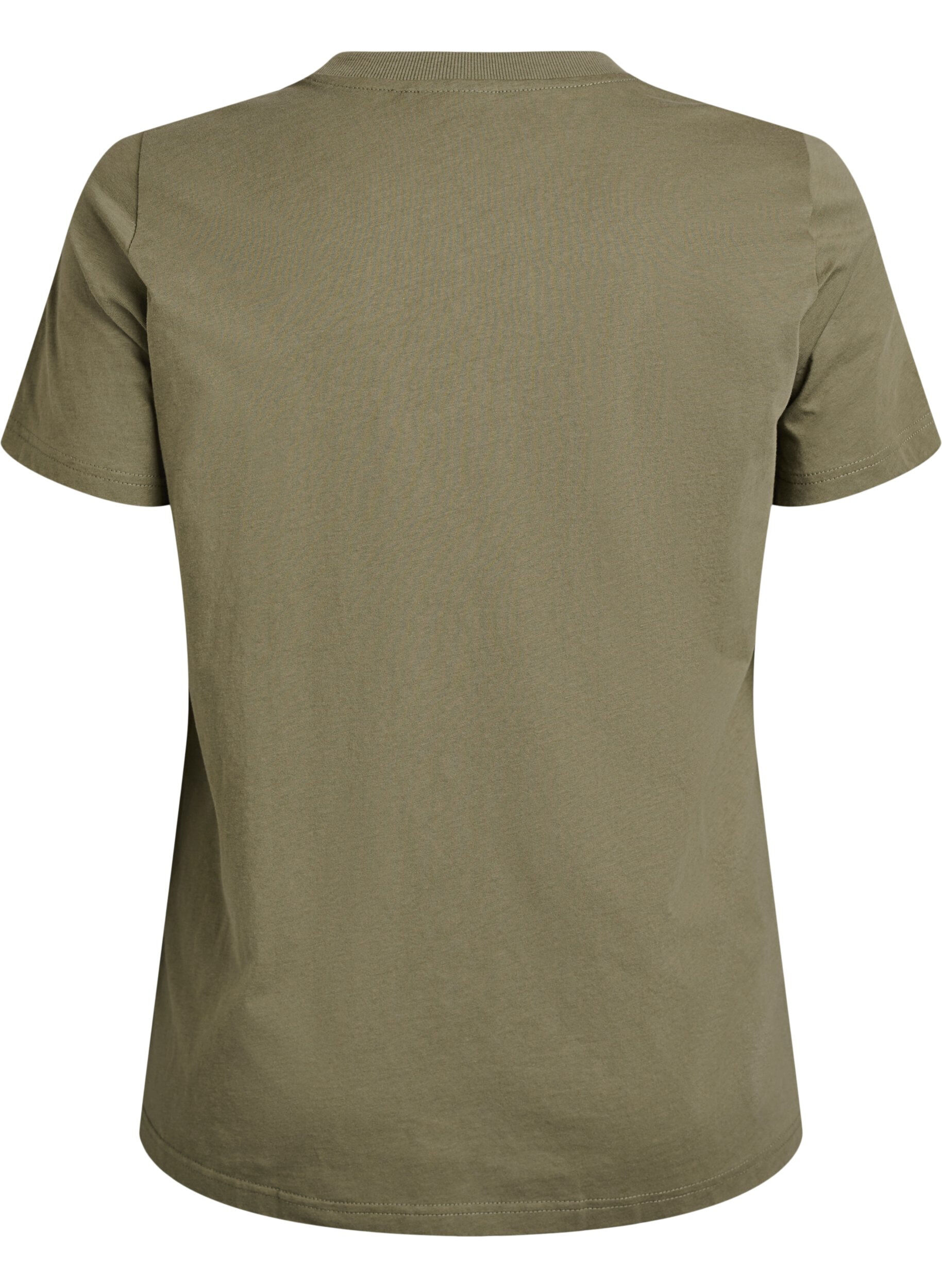 Zizzi Basic T-Shirt aus Baumwolle mit Rundhalsausschnitt, Gr&uuml;n, Packshot image number 1