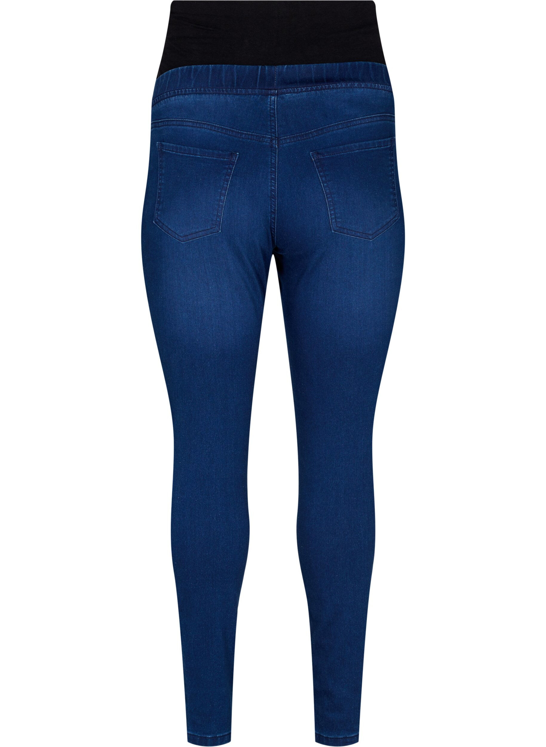 Zizzi Pantalon de grossesse en coton m&eacute;lang&eacute;, Bleu, Packshot image number 1