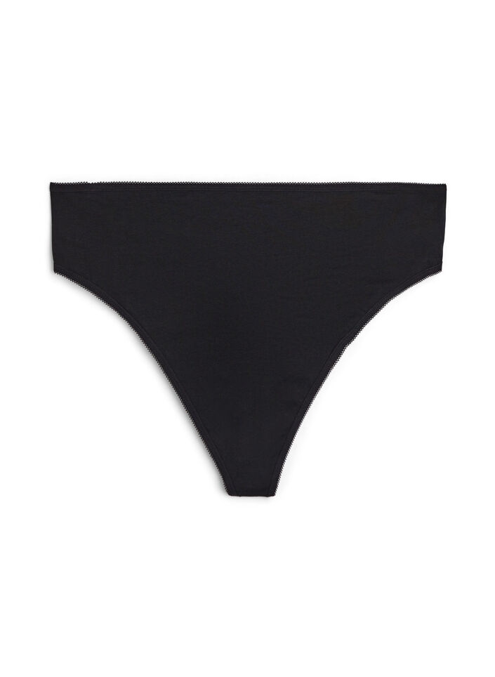 7-pack string en coton, Noir, Packshot image number 2