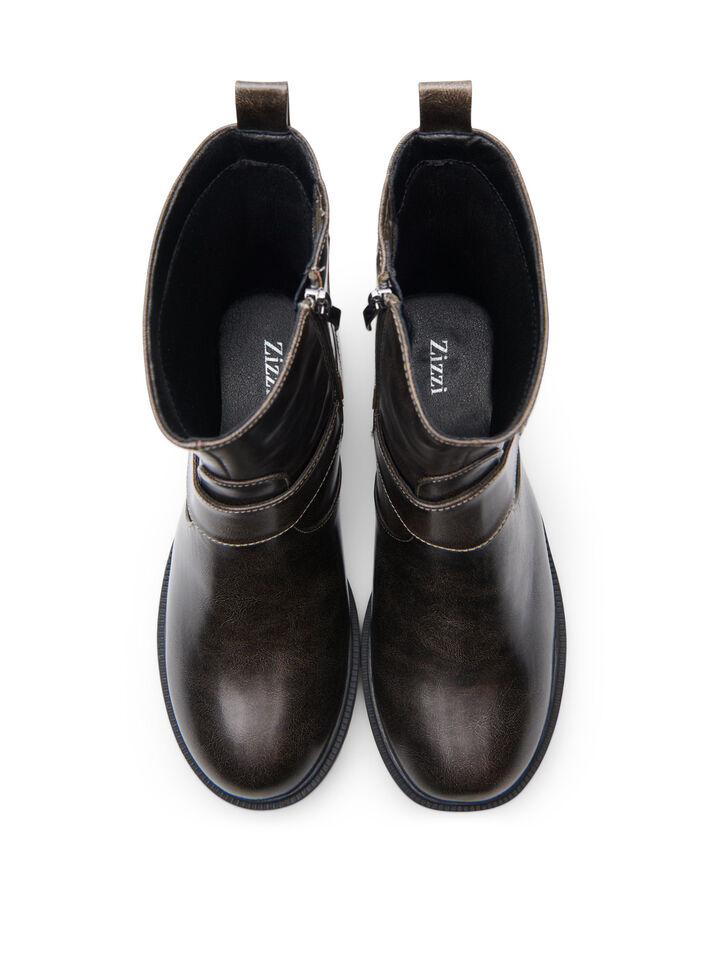 Kurzer Bikerstiefel, Braun, Packshot