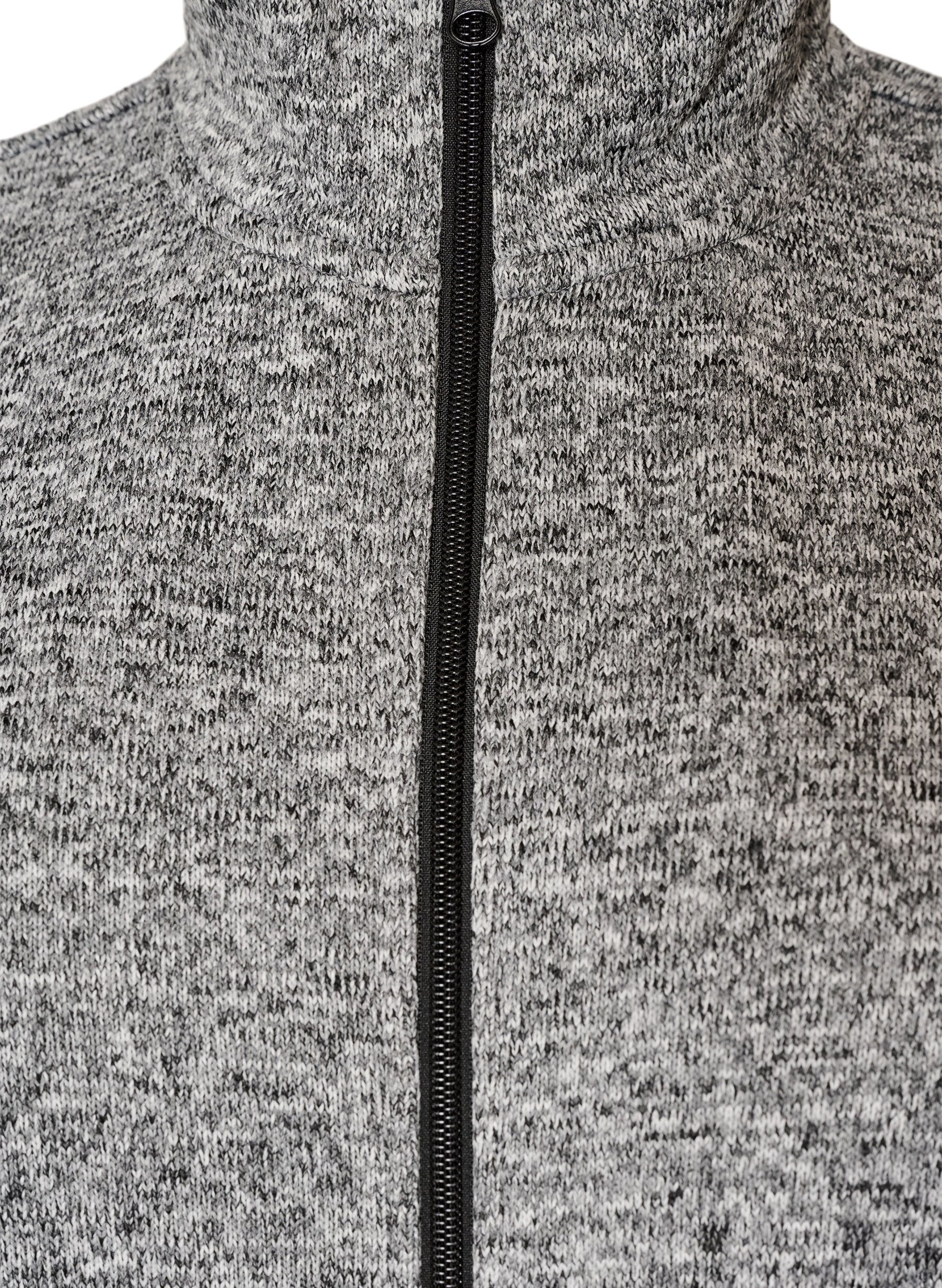 ZizziTrainingsjacke mit Kontrasteins&auml;tzen und hohem Kragen, Grau, Packshot image number 2