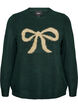 Pull avec n&oelig;ud &agrave; paillettes, Vert fonc&eacute;, Packshot image number 0