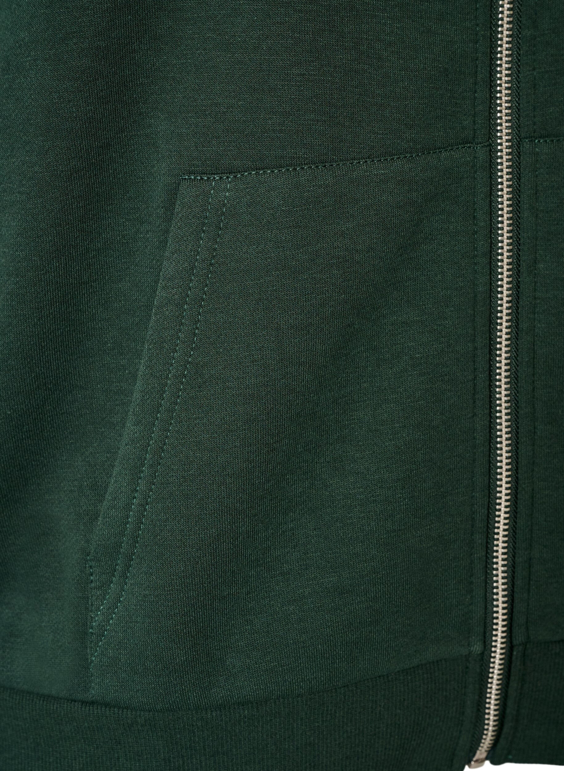 ZizziKapuzensweatshirt mit Rei&szlig;verschluss und Taschen, Gr&uuml;n, Packshot image number 3