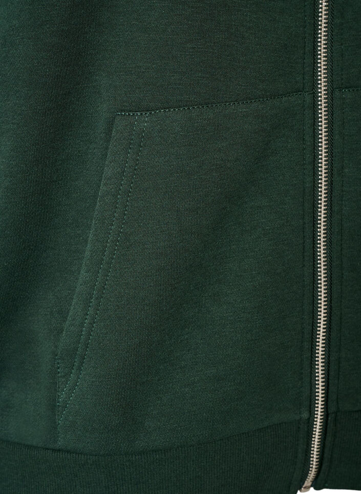 Kapuzensweatshirt mit Rei&szlig;verschluss und Taschen, Gr&uuml;n, Packshot image number 3
