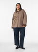 Veste l&eacute;g&egrave;rement matelass&eacute;e avec col en velours c&ocirc;tel&eacute;, Marron, Model image number 1