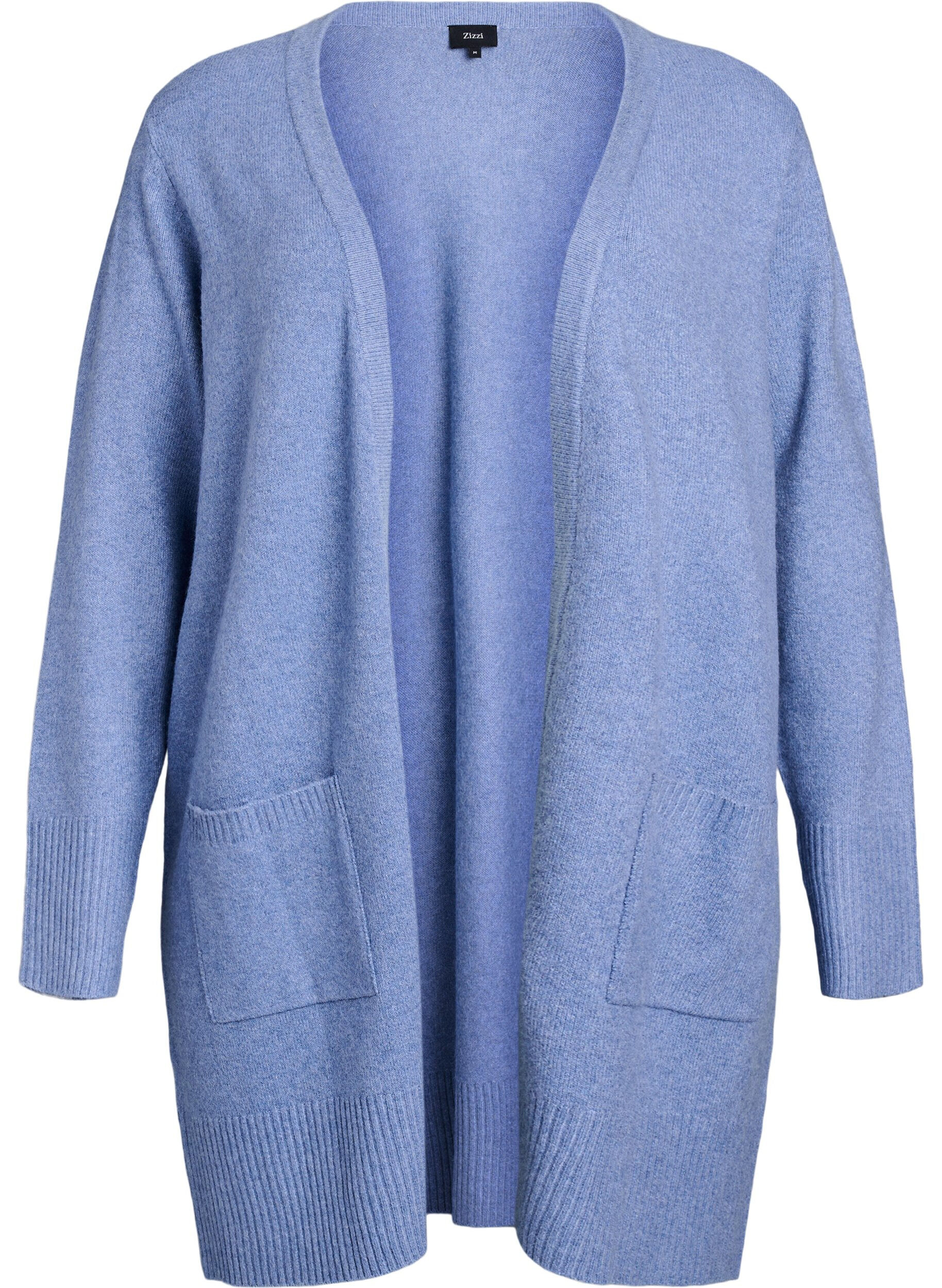 Strickjacke mit Rippenstrick und Taschen