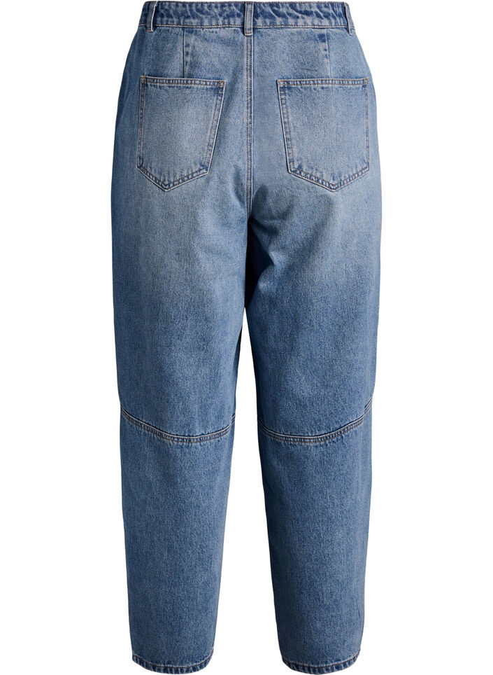 Jean barrel taille haute, Bleu, Packshot