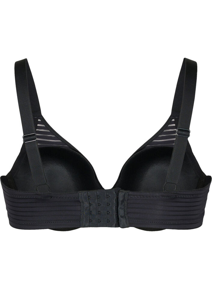 Soutien-gorge moulé avec maille rayée, Black, Packshot image number 1