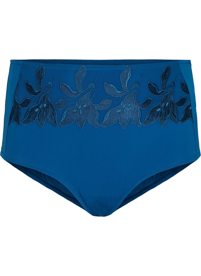 Culottes hautes avec taille régulière et dentelle, Sailor Blue, Packshot image number 0