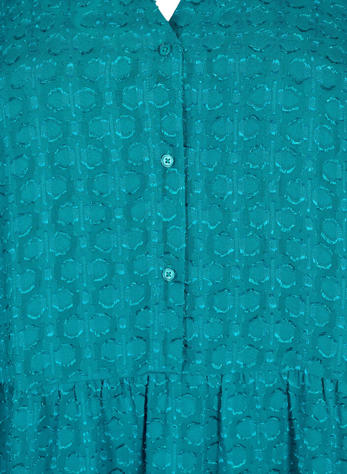 Jacquard-Kleid mit Rüschenkragen, Deep Lake, Packshot image number 2