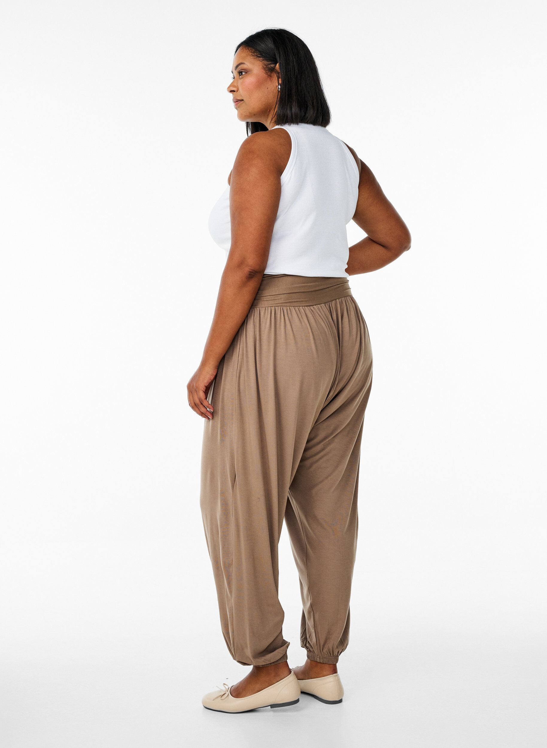 ZizziPantalon sarouel ample, Marron, Model image number 1