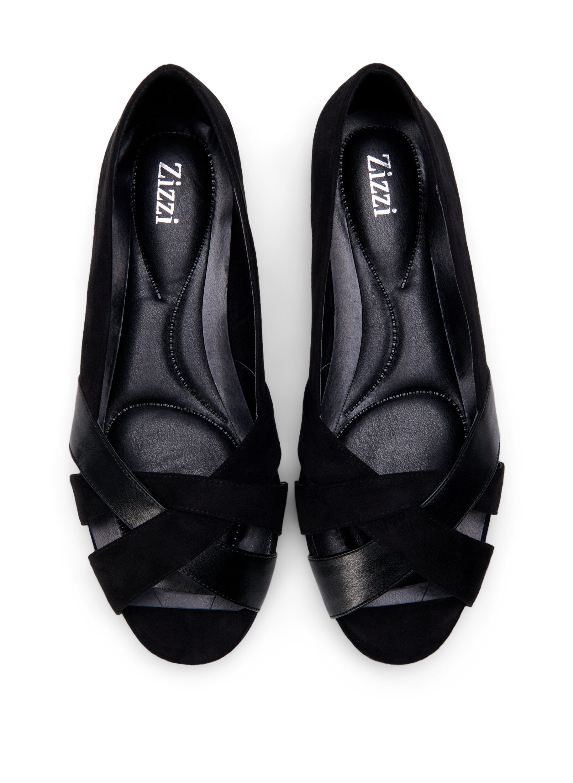 Zizzi Large - Ballerines pointues, Noir, Packshot image number 2