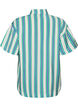 Gestreifte Bluse aus Viskose mit kurzen &Auml;rmeln, Vanille, Packshot image number 1