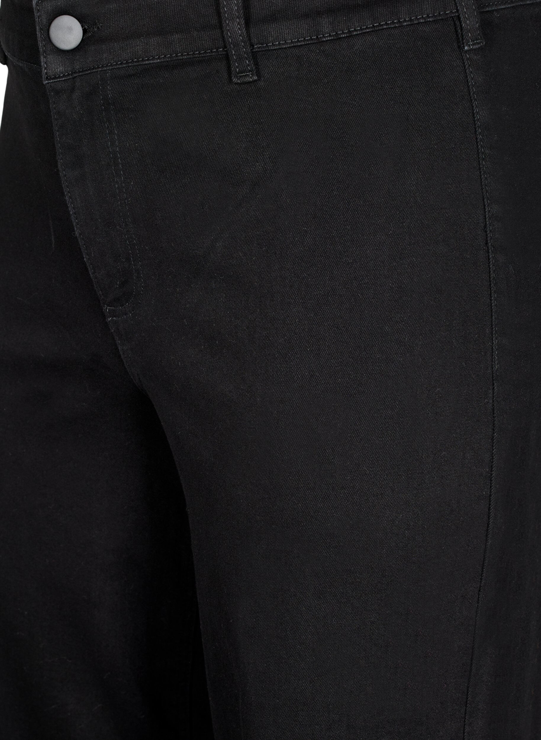 Zizzi Jeans mit hoher Taille und weitem Bein, Schwarz, Packshot image number 2