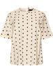 Blouse en viscose &agrave; pois et manches courtes, Vanille, Packshot image number 0