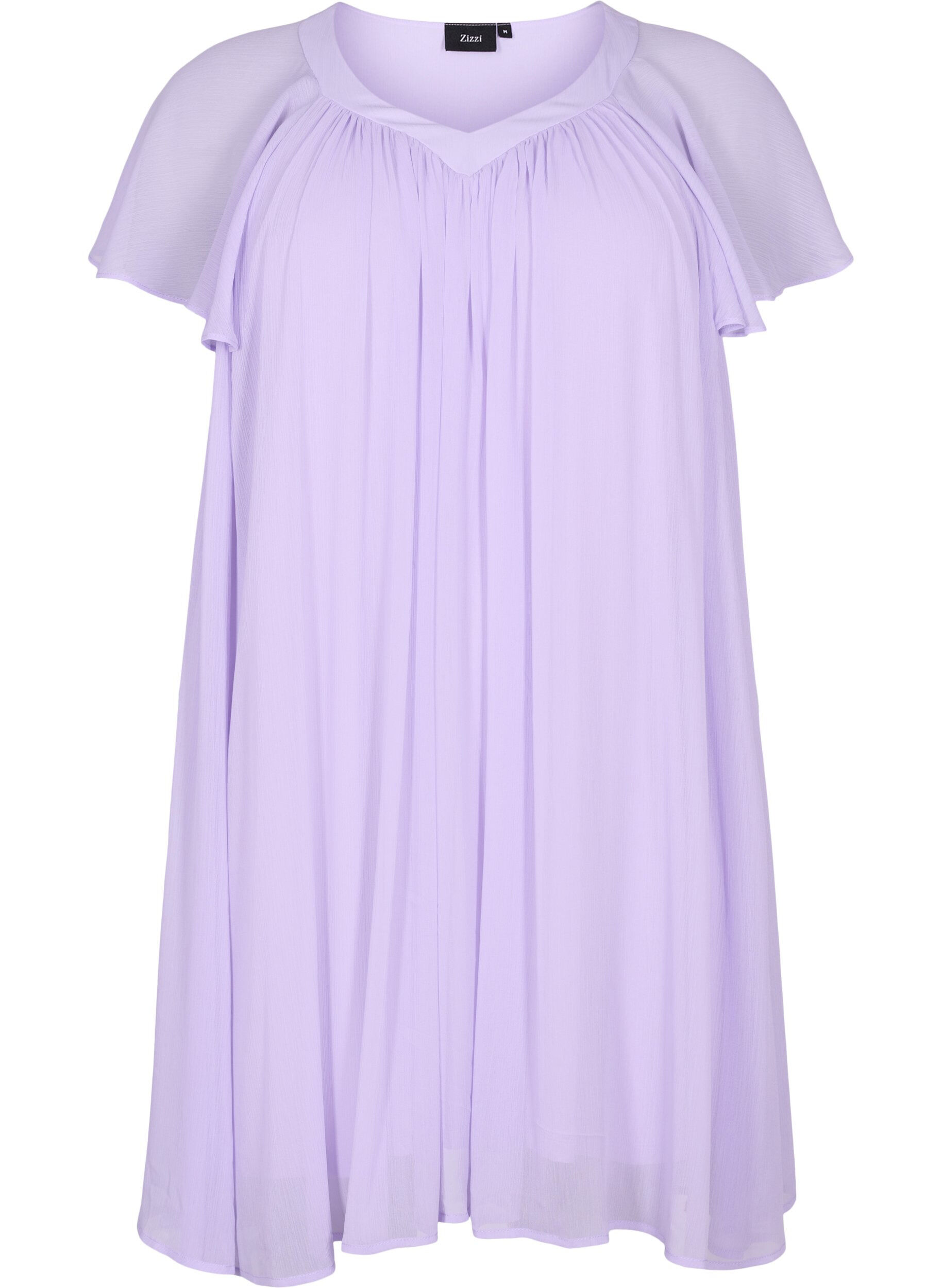 Zizzi Lockeres Kleid mit kurzen &Auml;rmeln, Purple Heather, Packshot image number 0