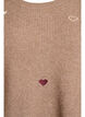 Pullover mit Herzen und 3/4-&Auml;rmeln, Braun, Packshot image number 2