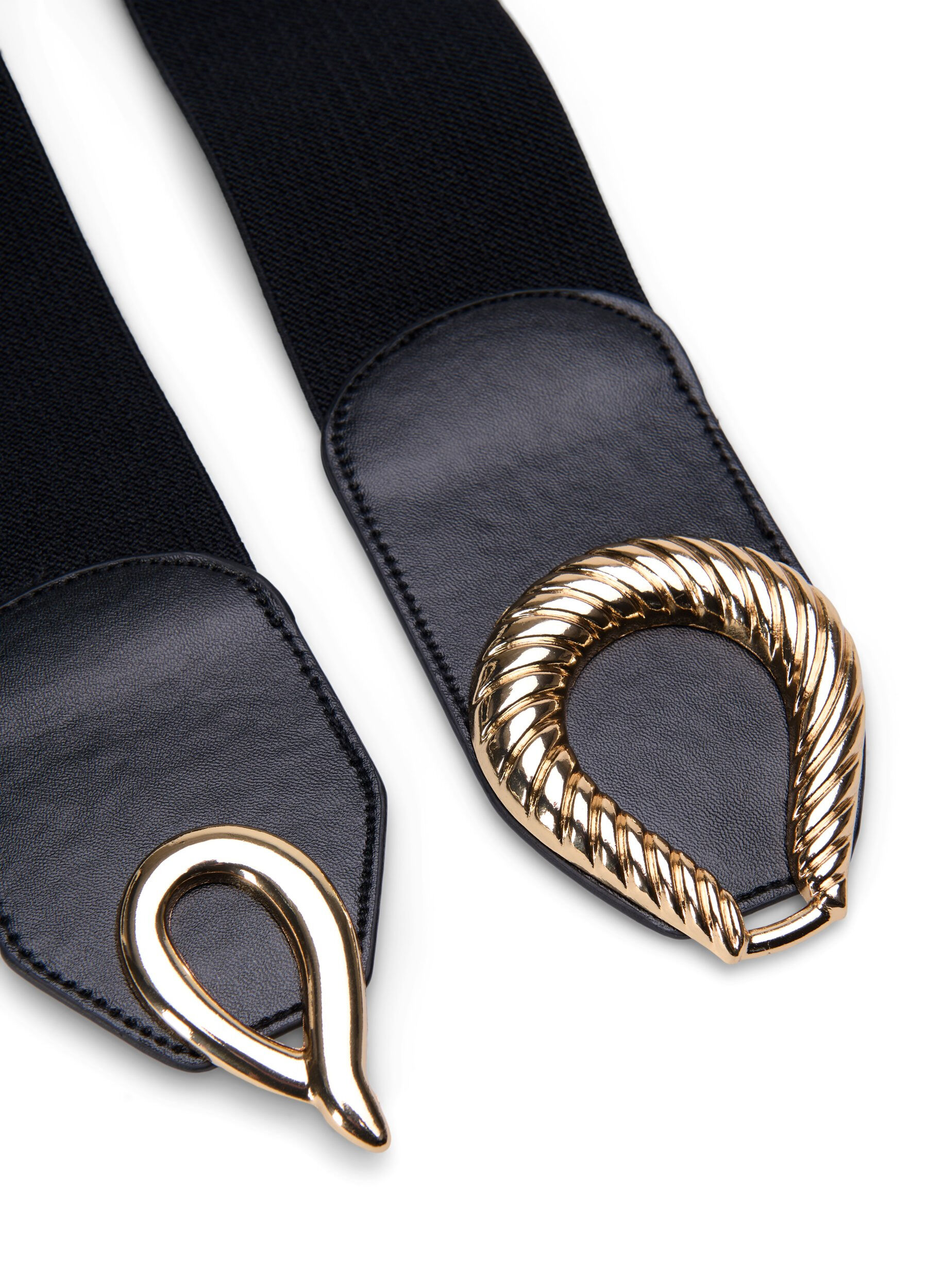 Zizzi Ceinture extensible avec boucle dor&eacute;e, Black, Packshot image number 1