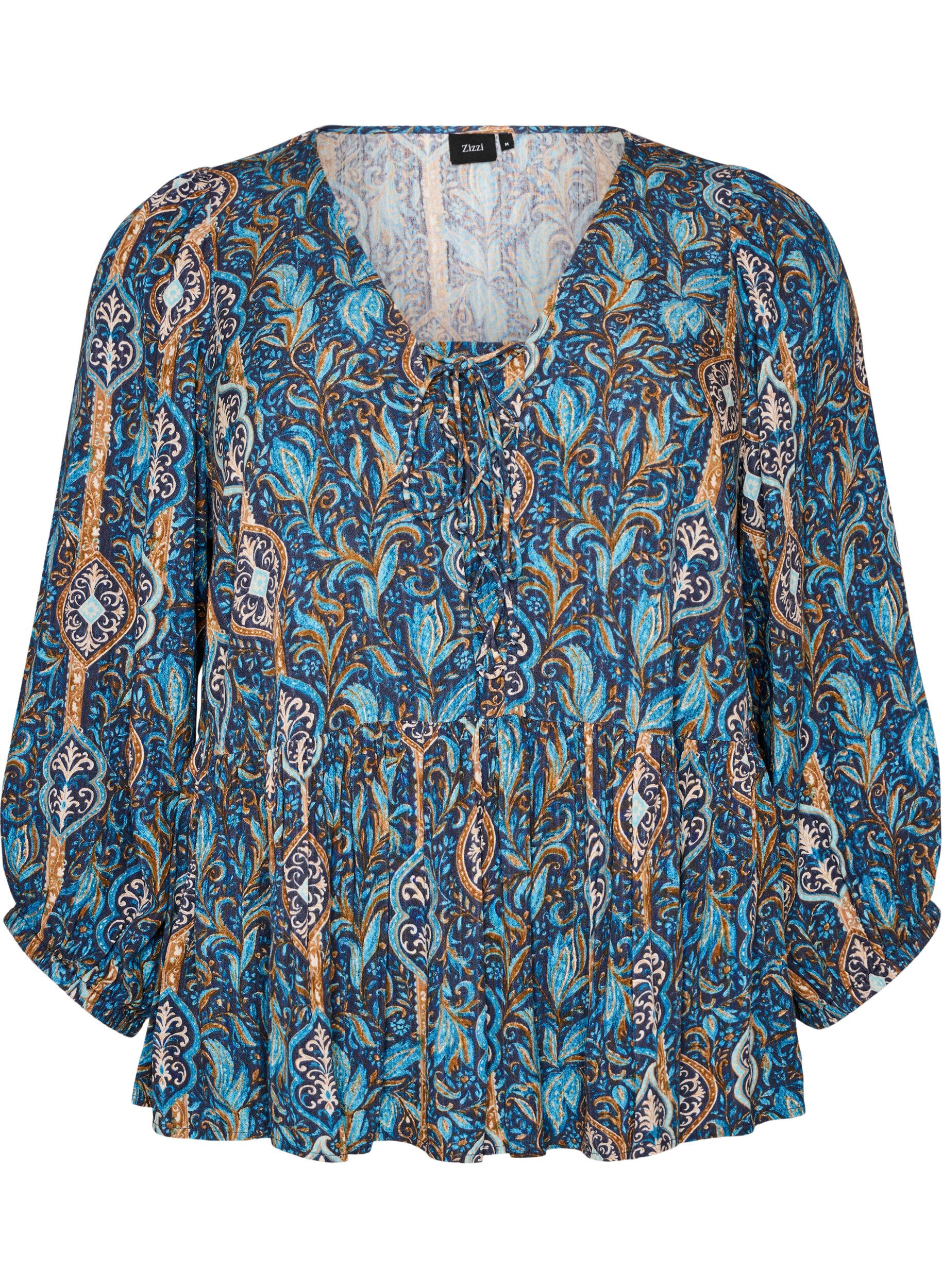 Bluse mit Paisleymuster und Spitzendetails