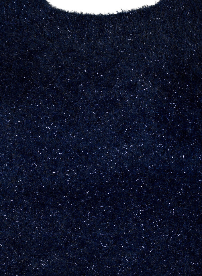 Chemisier en maille avec fil à paillettes, Bleu, Packshot image number 2