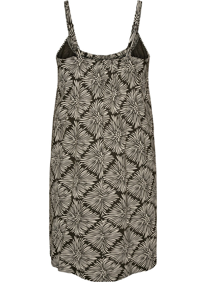 Robe &agrave; bretelles midi en coton bio, Noir, Packshot image number 1